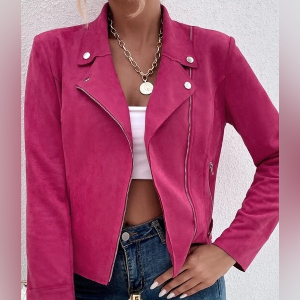 NWT Hot Pink Moto biker jacket blazer